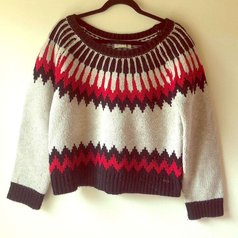 Denim & Supply Red, Black and Cream Sweater sz. L